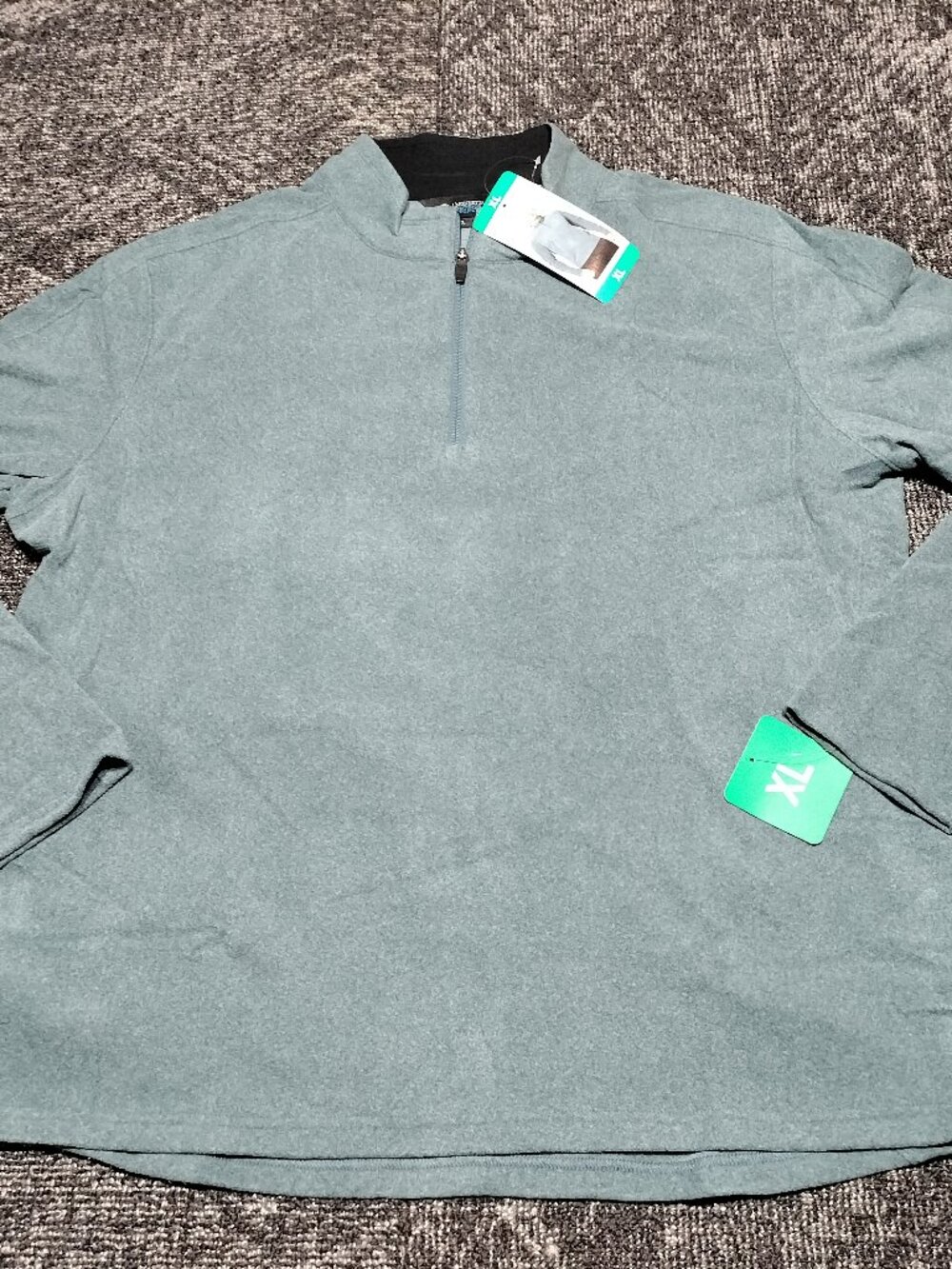 Mondetta outdoor project Men’s XL Quarter Zip Fleece Pullover Teal Blue NEW NWT